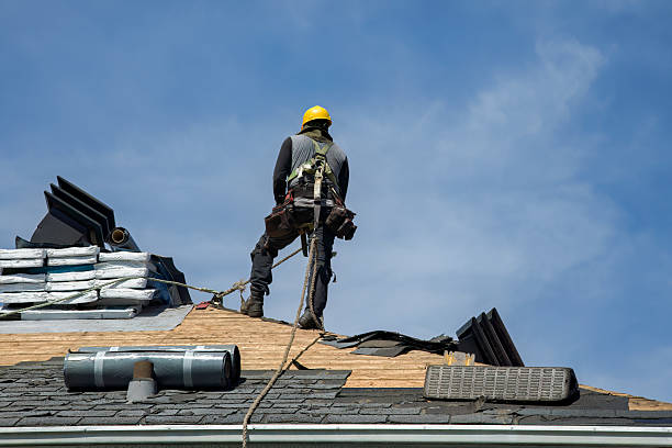 Professional Gutter Installation technician working in Athol, MA
